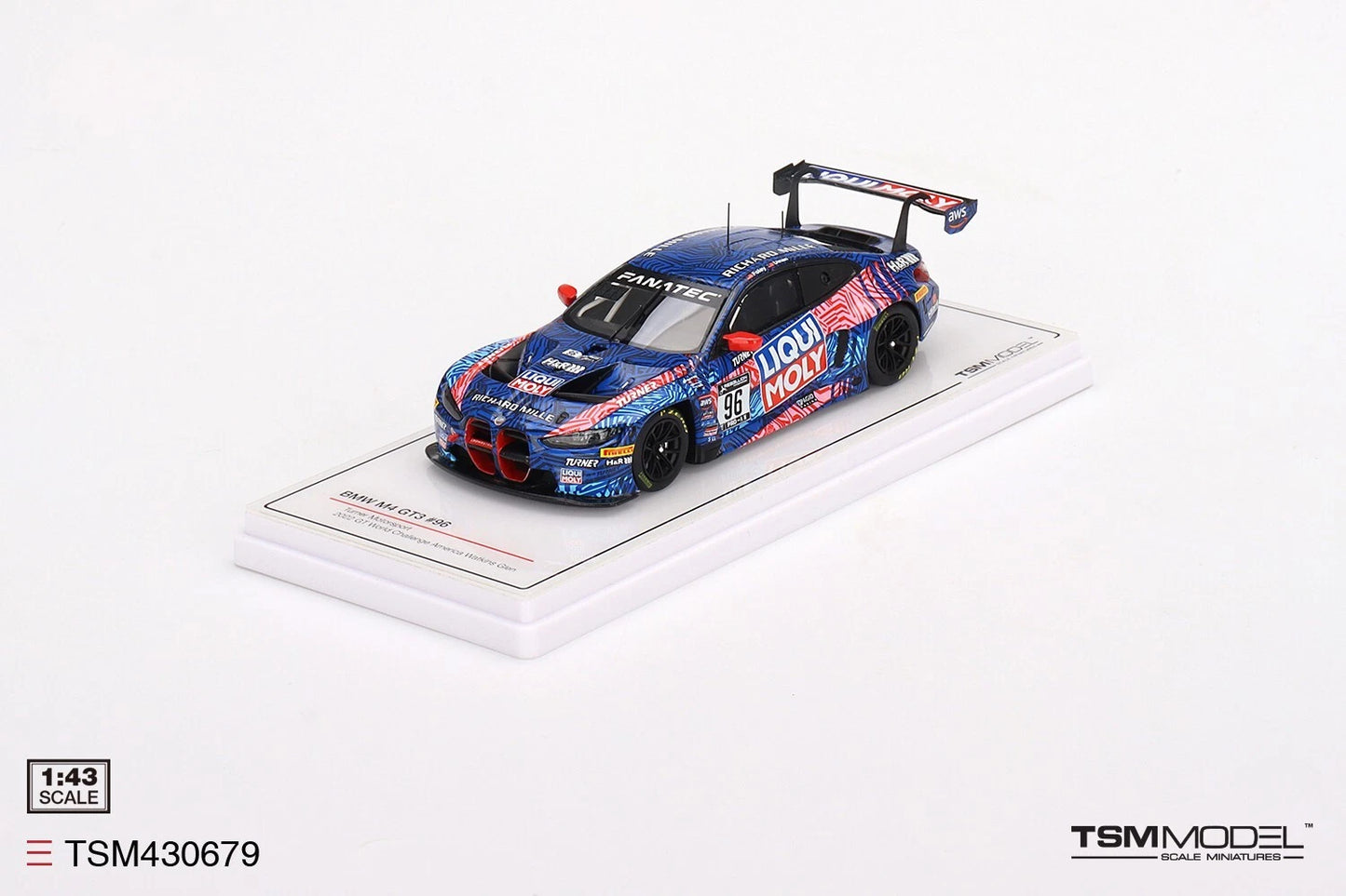 TRUESCALE MINIATURES BMW M4 GT3 NO.96 TURNER MOTORSPORT 2022 GT WORLD CHALLENGE AMERICA WATKINS GLEN PRO WINNER