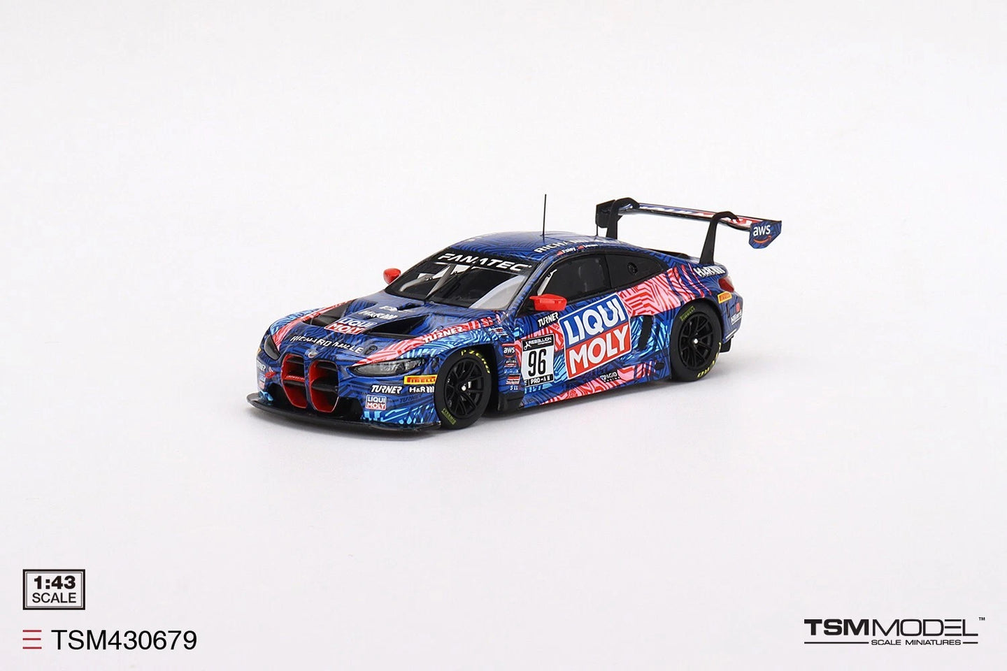 TRUESCALE MINIATURES BMW M4 GT3 NO.96 TURNER MOTORSPORT 2022 GT WORLD CHALLENGE AMERICA WATKINS GLEN PRO WINNER