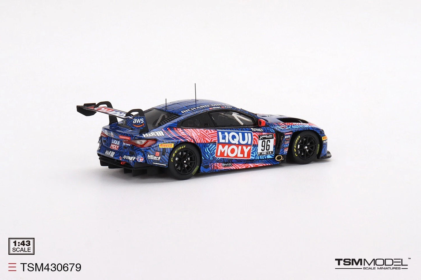 TRUESCALE MINIATURES BMW M4 GT3 NO.96 TURNER MOTORSPORT 2022 GT WORLD CHALLENGE AMERICA WATKINS GLEN PRO WINNER