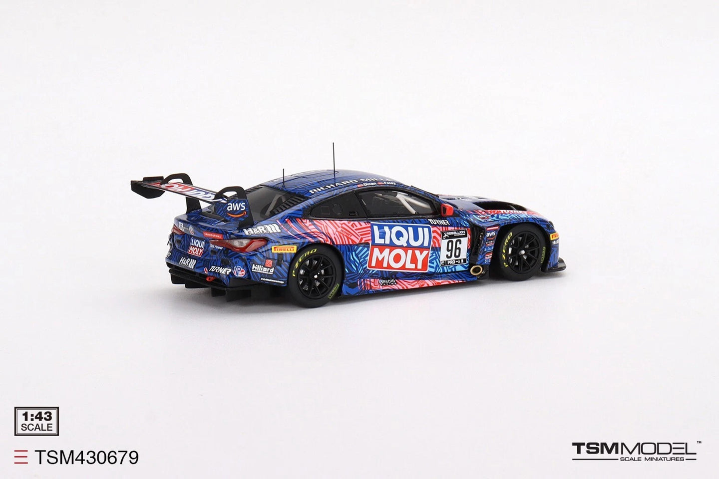 TRUESCALE MINIATURES BMW M4 GT3 NO.96 TURNER MOTORSPORT 2022 GT WORLD CHALLENGE AMERICA WATKINS GLEN PRO WINNER