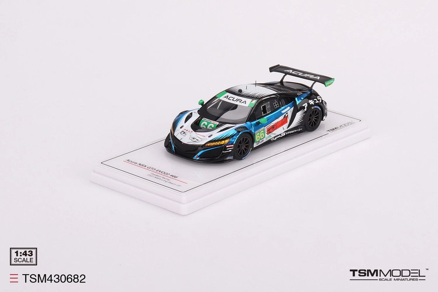 TRUESCALE MINIATURES ACURA NSX GT3 EVO22 NO.66 GRADIENT RACING 2022 IMSA LONG BEACH GP