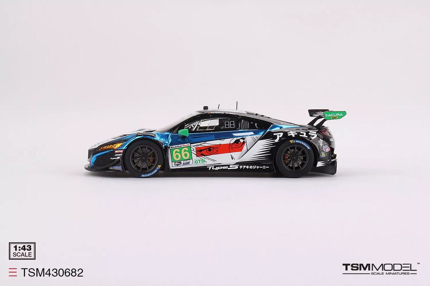 TRUESCALE MINIATURES ACURA NSX GT3 EVO22 NO.66 GRADIENT RACING 2022 IMSA LONG BEACH GP