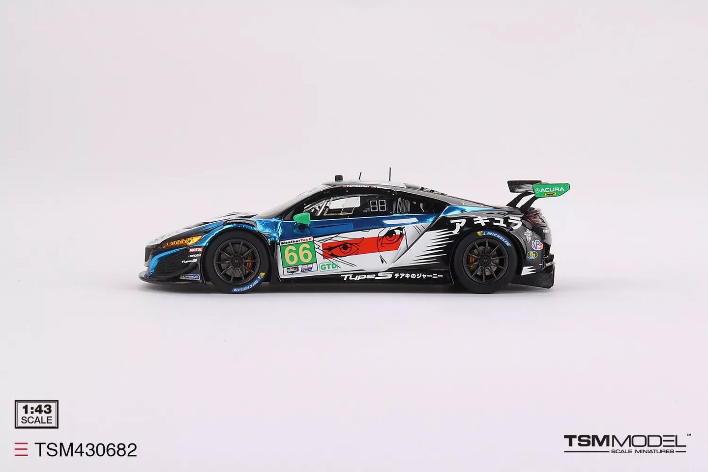 TRUESCALE MINIATURES ACURA NSX GT3 EVO22 NO.66 GRADIENT RACING 2022 IMSA LONG BEACH GP