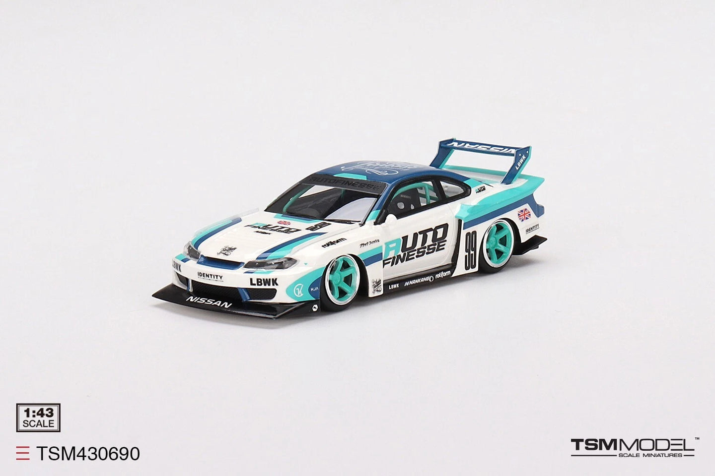 TRUESCALE MINIATURES NISSAN LB-SUPER SILHOUETTE S15 SILVIA AUTO FINESSE (RESIN)
