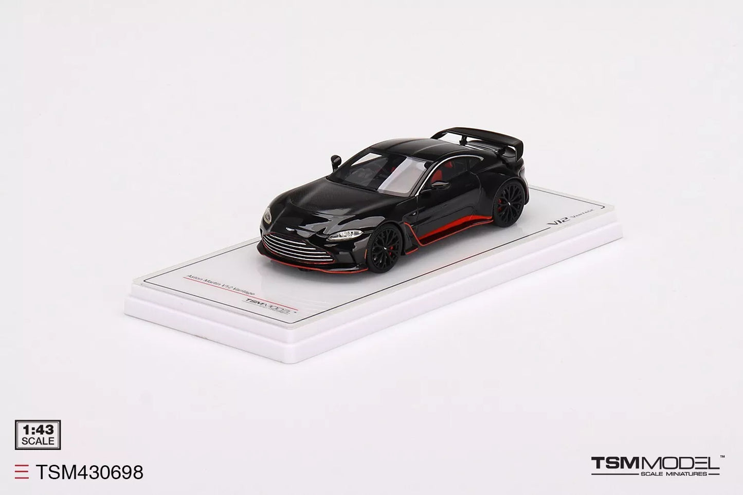 TRUESCALE MINIATURES ASTON MARTIN V12 VANTAGE JET BLACK (RESIN)