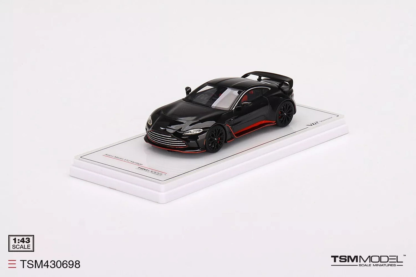 TRUESCALE MINIATURES ASTON MARTIN V12 VANTAGE JET BLACK (RESIN)
