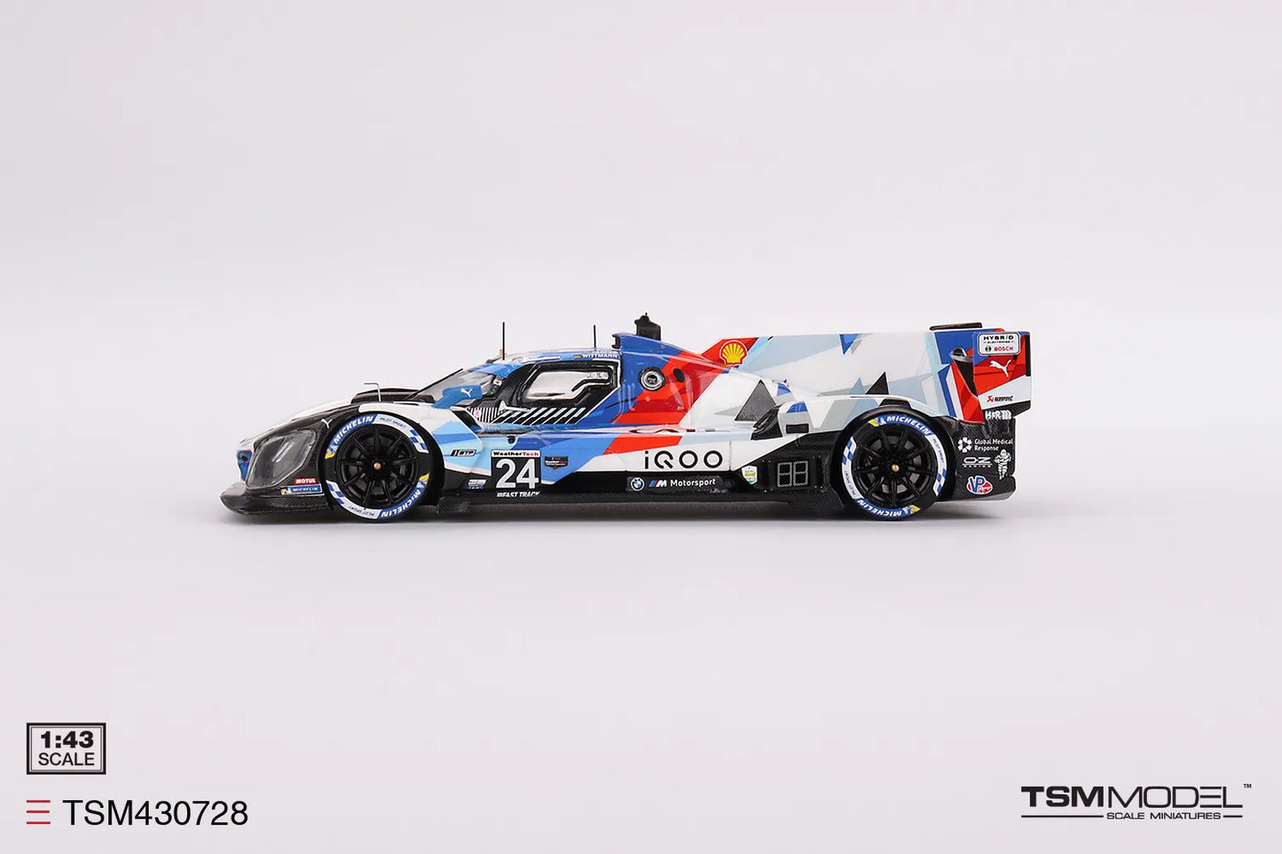 TRUE SCALE MINIATURES BMW M HYBRID V8 NO.24 BMW M TEAM RLL 2023 IMSA DAYTONA 24 HRS