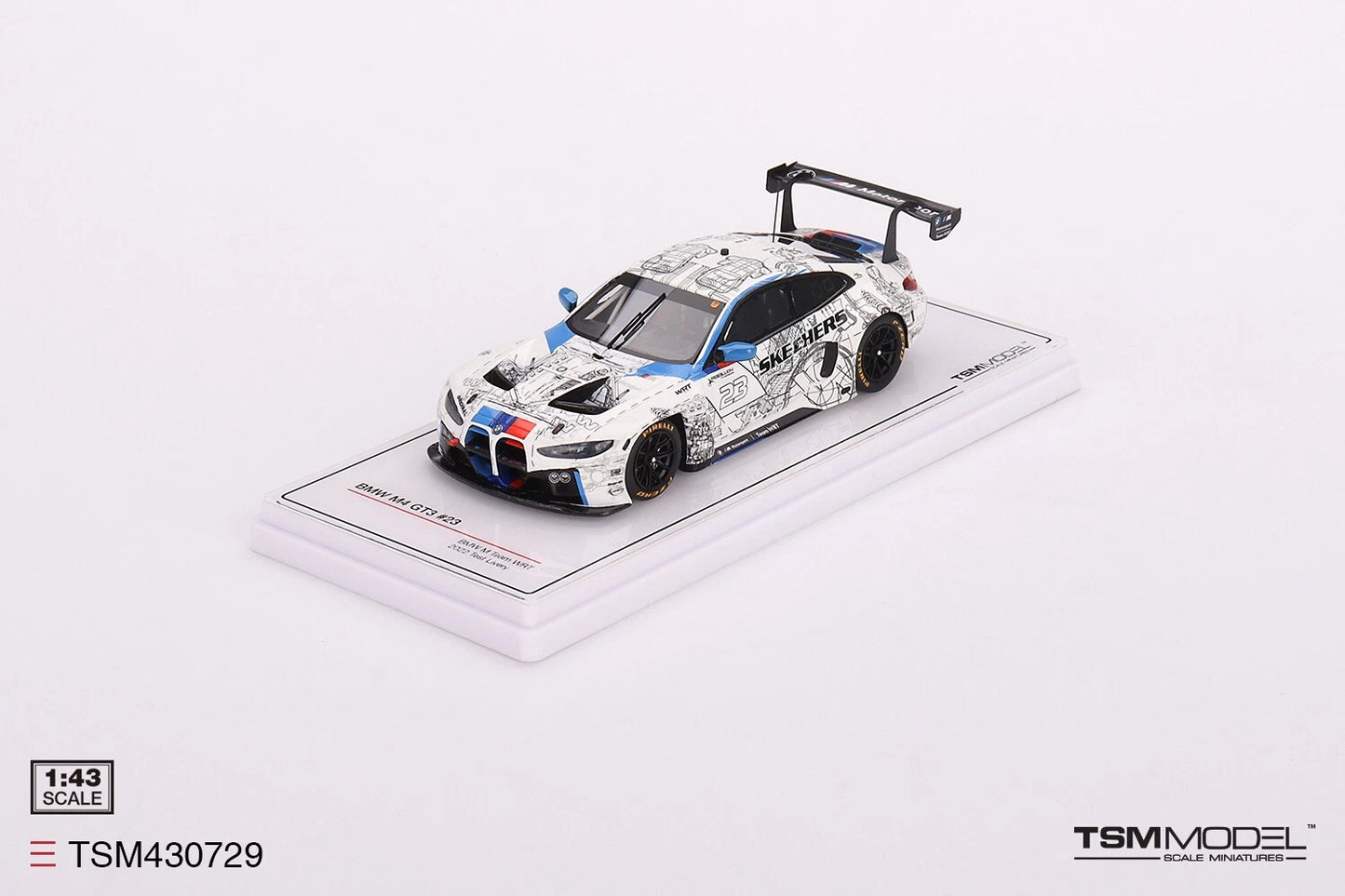 TRUESCALE MINIATURES BMW M4 GT3 NO.23 BMW M TEAM WRT 2022 TEST LIVERY
