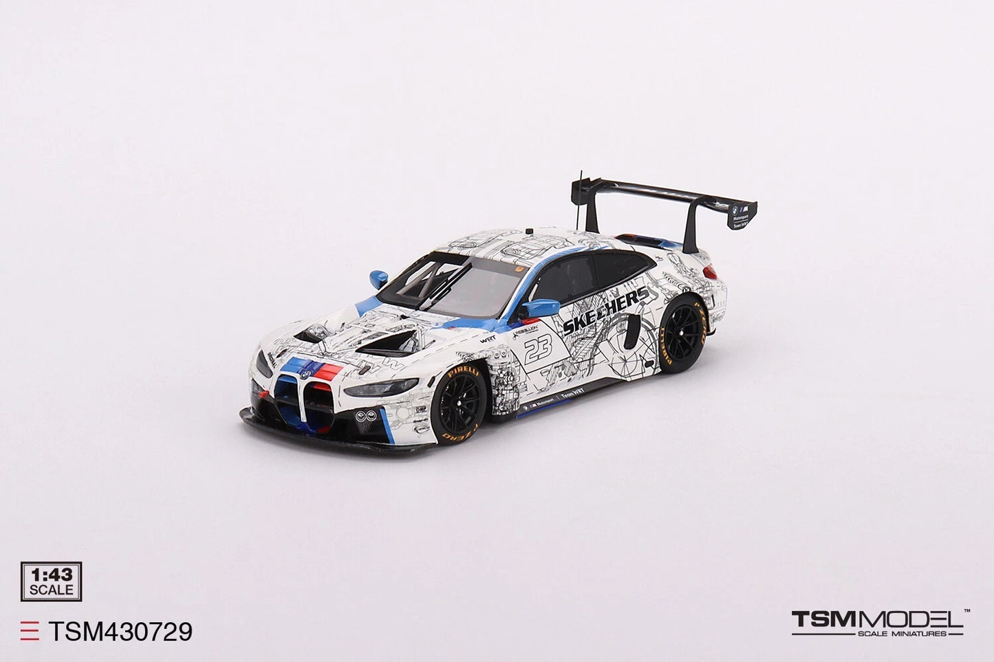 TRUESCALE MINIATURES BMW M4 GT3 NO.23 BMW M TEAM WRT 2022 TEST LIVERY