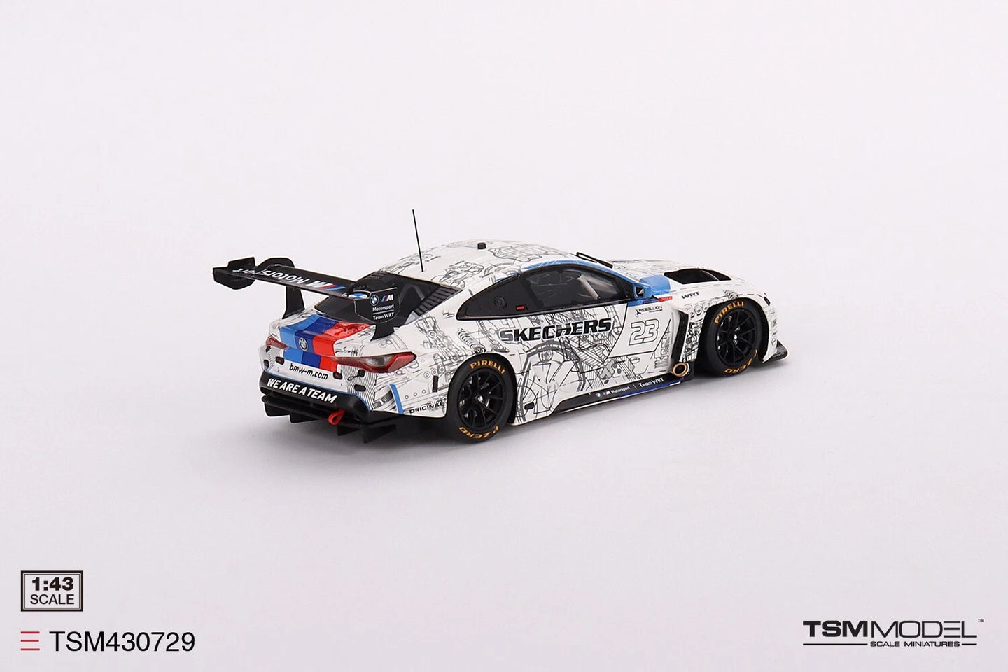 TRUESCALE MINIATURES BMW M4 GT3 NO.23 BMW M TEAM WRT 2022 TEST LIVERY