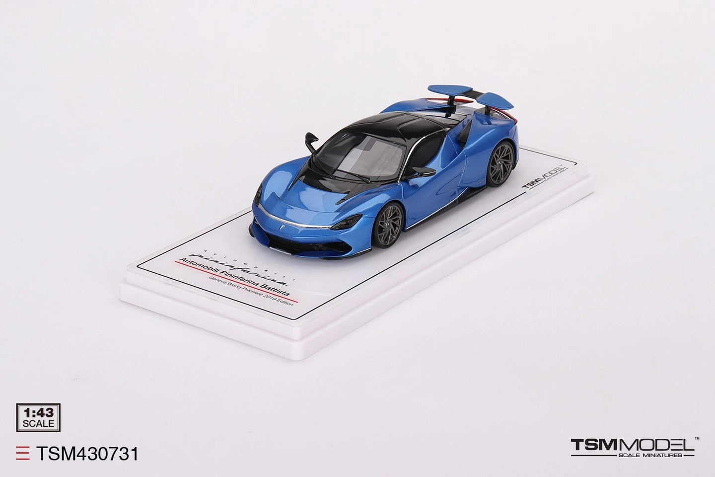 TRUESCALE MINIATURES AUTOMOBILI PININFARINA BATTISTA GENEVA WORLD PREMIERE 2019 EDITION ICONICA BLU