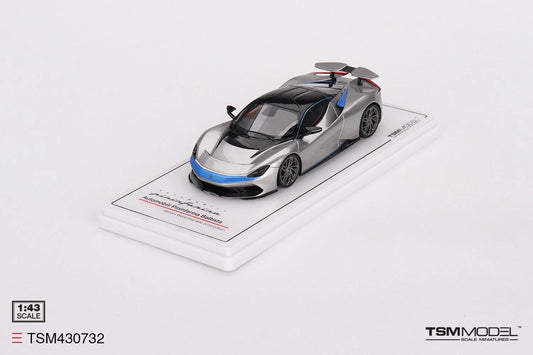 TRUESCALE MINIATURES AUTOMOBILI PININFARINA BATTISTA GENEVA WORLD PREMIERE 2019 BLU MATT FRONT NOSE