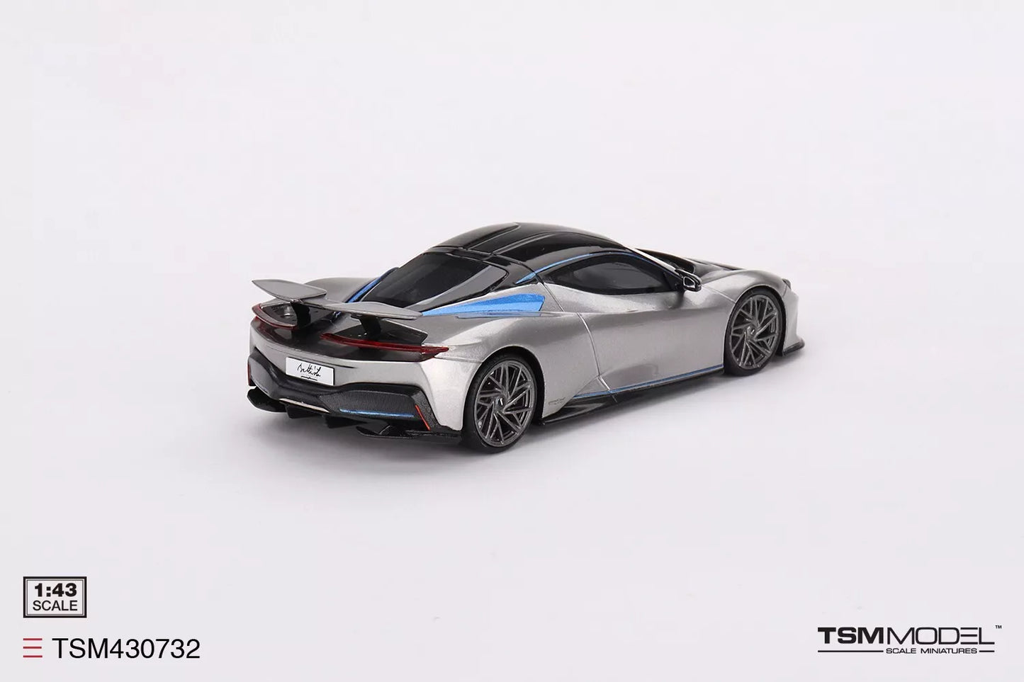 TRUESCALE MINIATURES AUTOMOBILI PININFARINA BATTISTA GENEVA WORLD PREMIERE 2019 BLU MATT FRONT NOSE