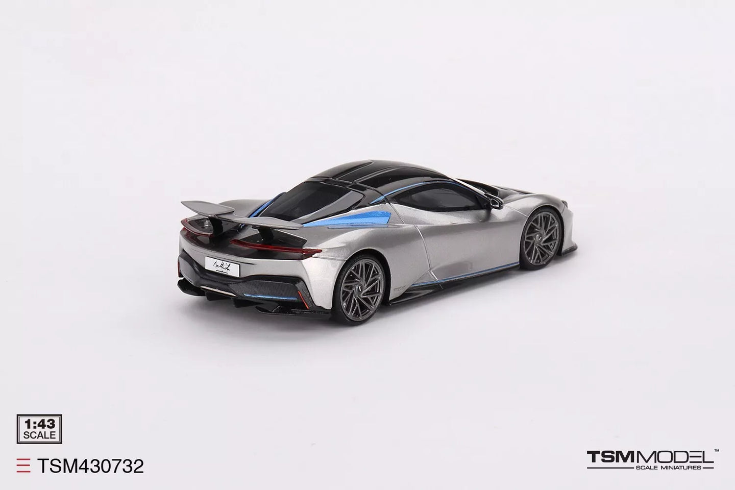TRUESCALE MINIATURES AUTOMOBILI PININFARINA BATTISTA GENEVA WORLD PREMIERE 2019 BLU MATT FRONT NOSE