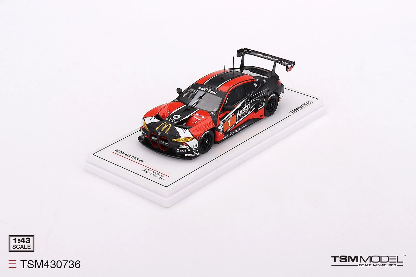 TRUESCALE MINIATURES BMW M4 GT3 NO.7 TEAM WRT 2023 24H DUBAI WINNER (RESIN)