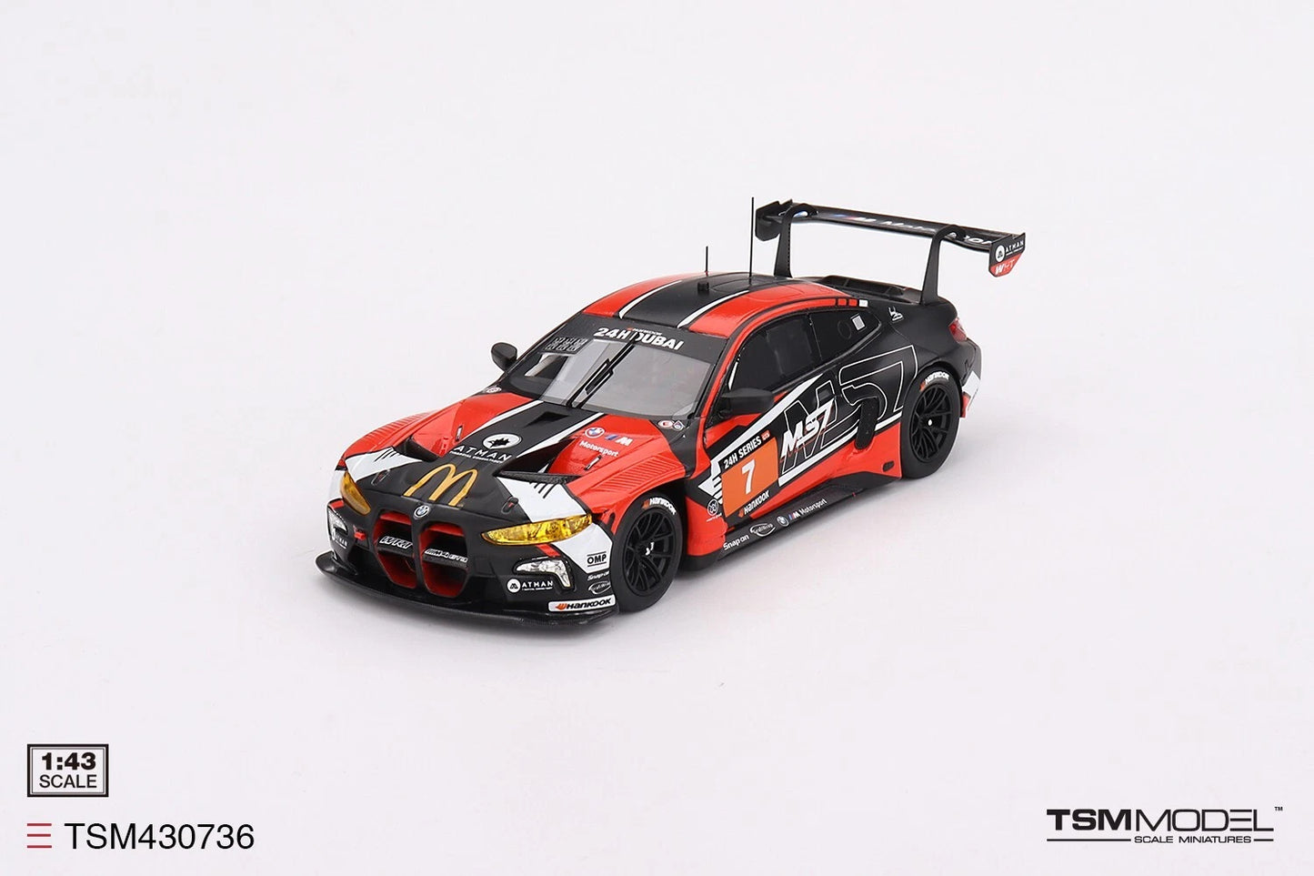 TRUESCALE MINIATURES BMW M4 GT3 NO.7 TEAM WRT 2023 24H DUBAI WINNER (RESIN)