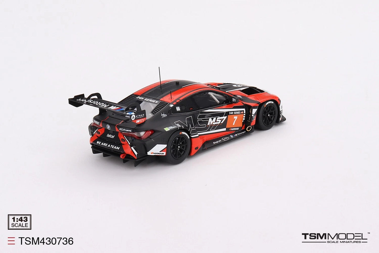 TRUESCALE MINIATURES BMW M4 GT3 NO.7 TEAM WRT 2023 24H DUBAI WINNER (RESIN)