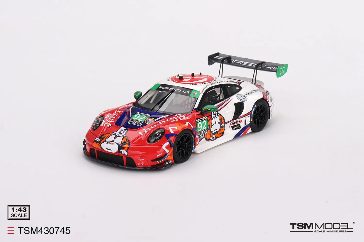 TRUE SCALE MINIATURES PORSCHE 911 GT3 R NO.92 GTD KELLY-MOSS WITH RILEY IMSA 2023 DAYTONA 24 HRS
