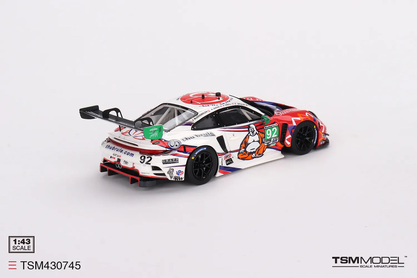 TRUE SCALE MINIATURES PORSCHE 911 GT3 R NO.92 GTD KELLY-MOSS WITH RILEY IMSA 2023 DAYTONA 24 HRS