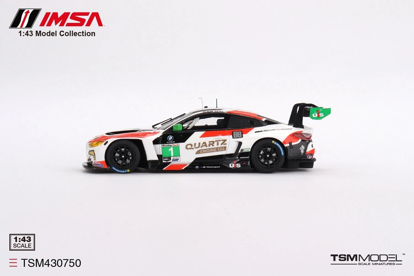 TRUESCALE MINIATURES BMW M4 GT3 NO.1 PAUL MILLER RACING IMSA 2023 SEBRING 12 HRS GTD WINNER (RESIN)