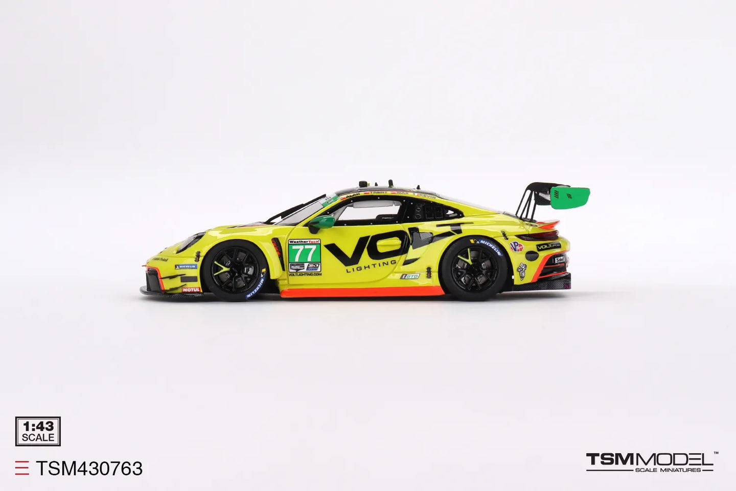 TRUE SCALE MINIATURES PORSCHE 911 GT3 R NO.77 VOLT RACING 2023 IMSA DAYTONA 24 HRS GTD