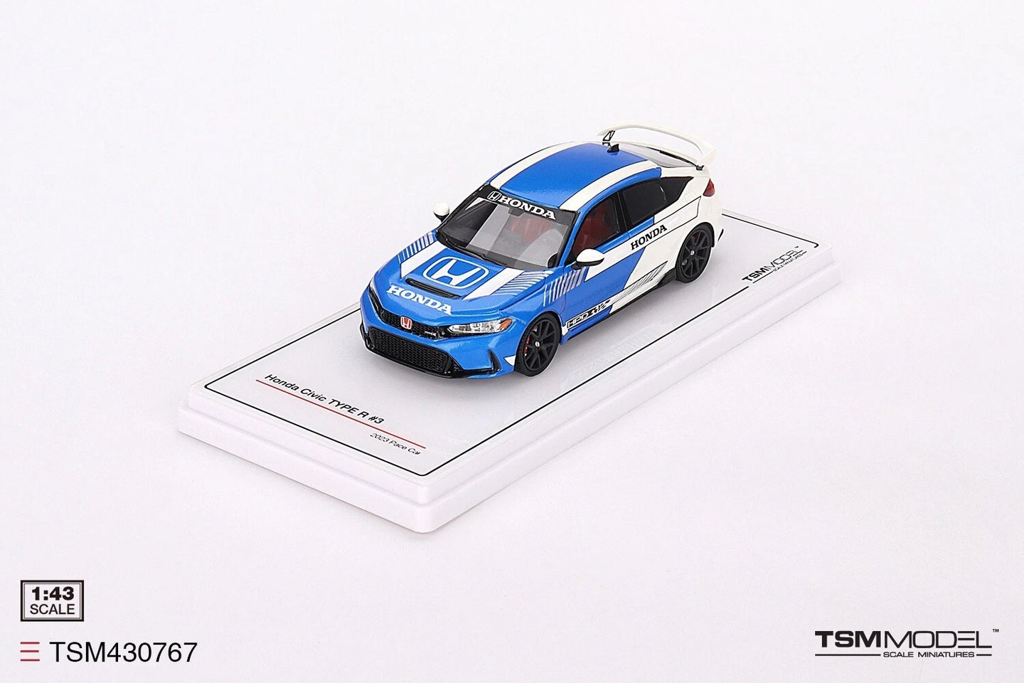 TRUE SCALE MINIATURES HONDA CIVIC TYPE R NO.3 2023 PACE CAR BLUE