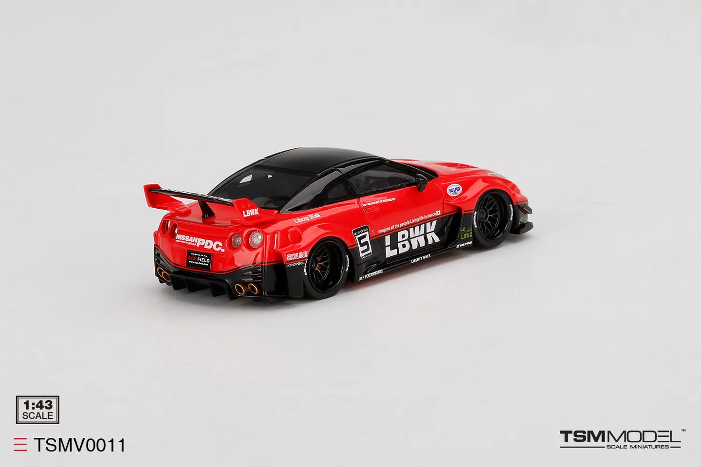 TRUE SCALE MINIATURES LB-SILHOUETTE WORKS GT NISSAN 35GT-RR VER.1 RED/BLACK