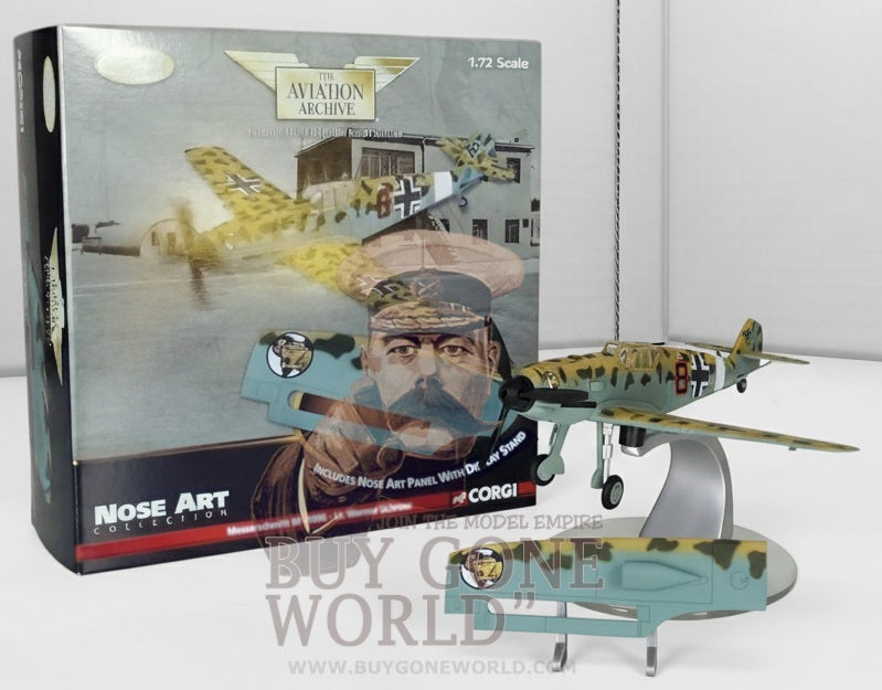 CORGI BF-109E "BLACK 8" WERNER SCHROER 1941 (WITH NOSE ART PANEL)