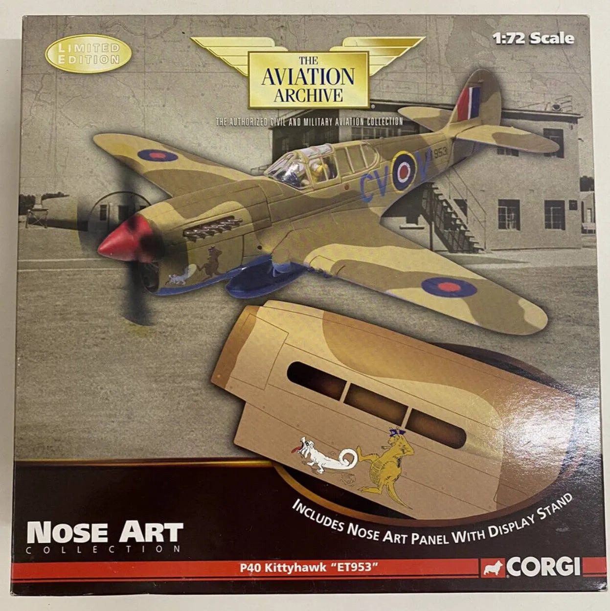 CORGI P-40E WARHAWK RAAF ROBERT GIBBES + NOSE ART PANEL