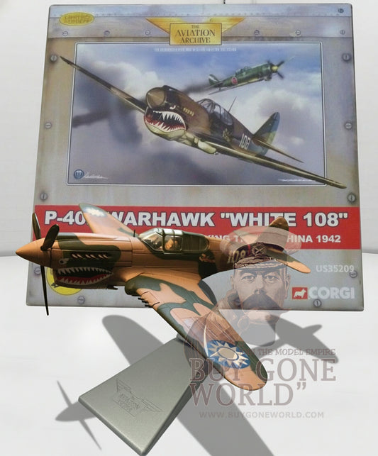 CORGI P-40E WARHAWK "WHITE 108" DAVID LEE "TEX" HILL AVG FLYING TIGERS CHINA 1942