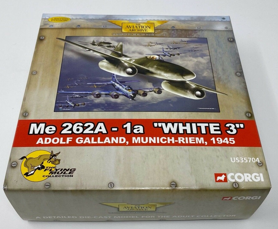 CORGI ME 262A-1A LUFTWAFFE JV 44 "WHITE 3" ADOLF GALLAND MUNICH-RIEM GERMANY 1945