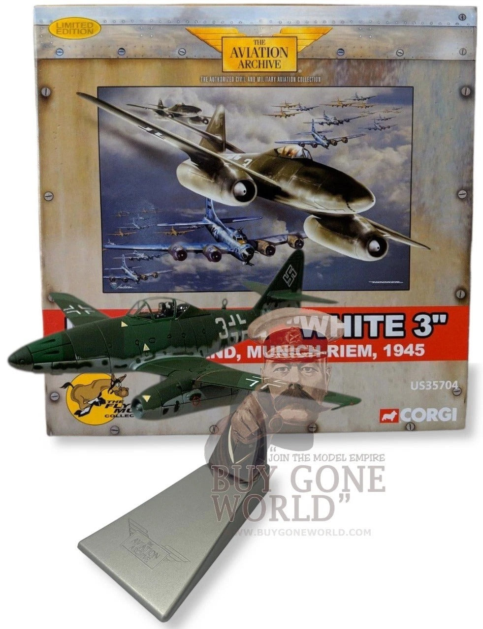 CORGI ME 262A-1A LUFTWAFFE JV 44 "WHITE 3" ADOLF GALLAND MUNICH-RIEM GERMANY 1945