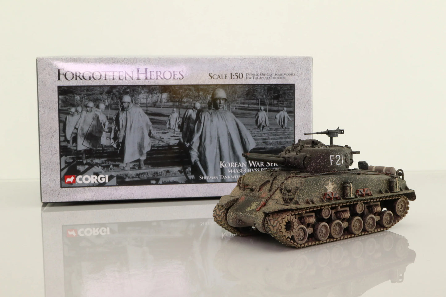 CORGI SHERMAN TANK WITH FLAME THROWER KOREA 1953