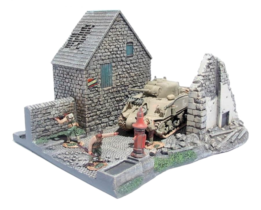 CORGI M4A3 SHERMAN US ARMY FRANCE D-DAY SURRENDER DIORAMA 1944
