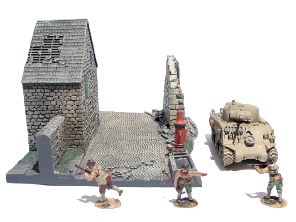 CORGI M4A3 SHERMAN US ARMY FRANCE D-DAY SURRENDER DIORAMA 1944