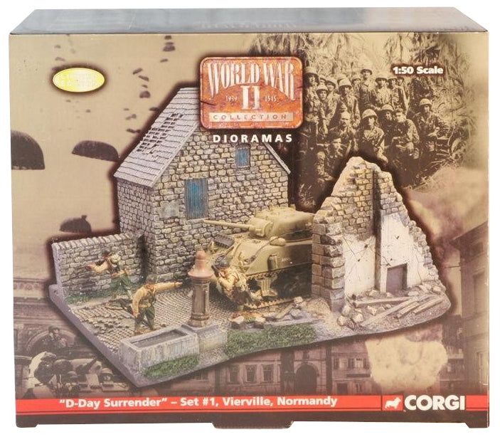 CORGI M4A3 SHERMAN US ARMY FRANCE D-DAY SURRENDER DIORAMA 1944