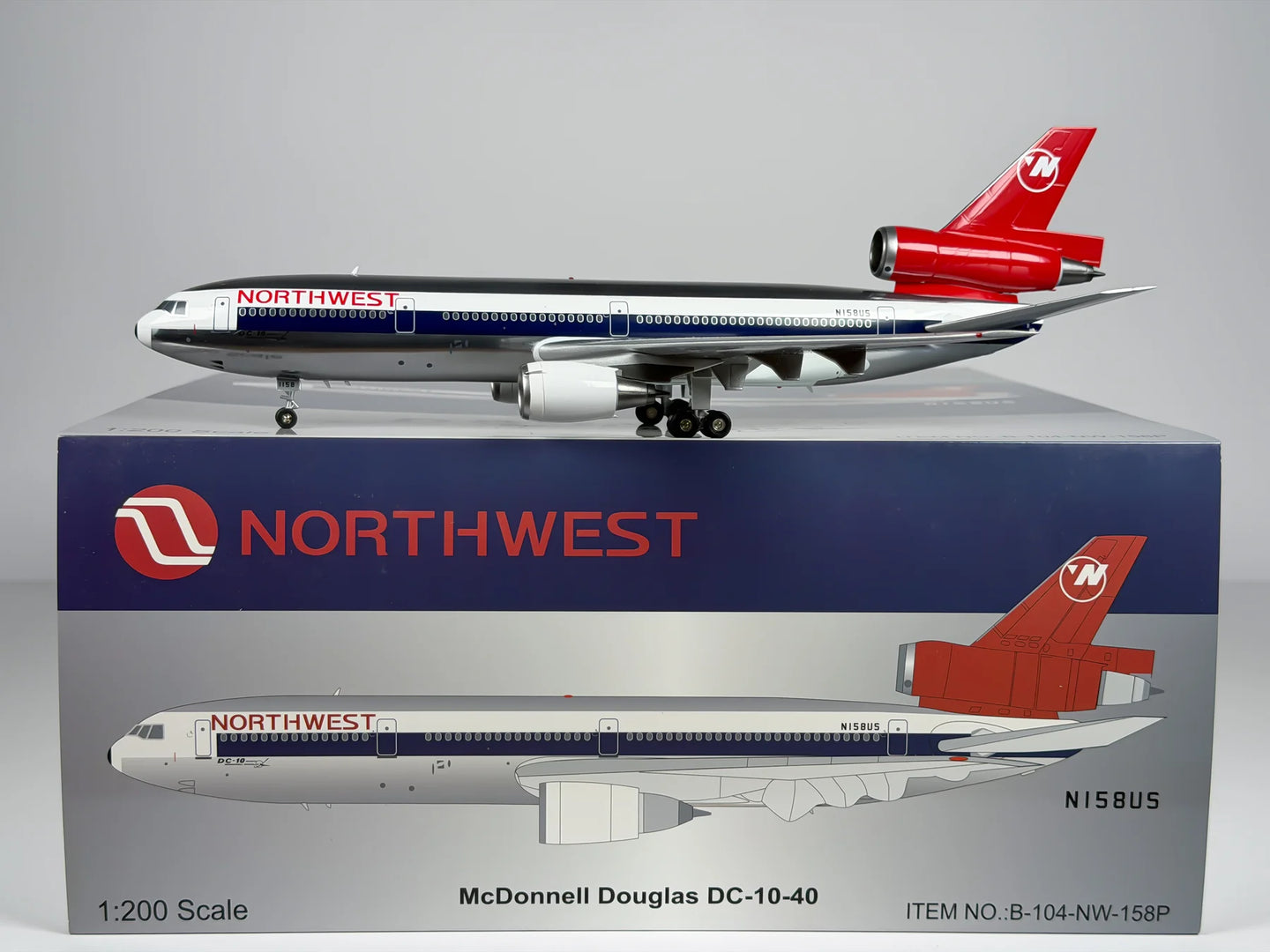 WB MODELS DC-10-40 NORTHWEST AIRLINES (POLISHED) REG: N158US