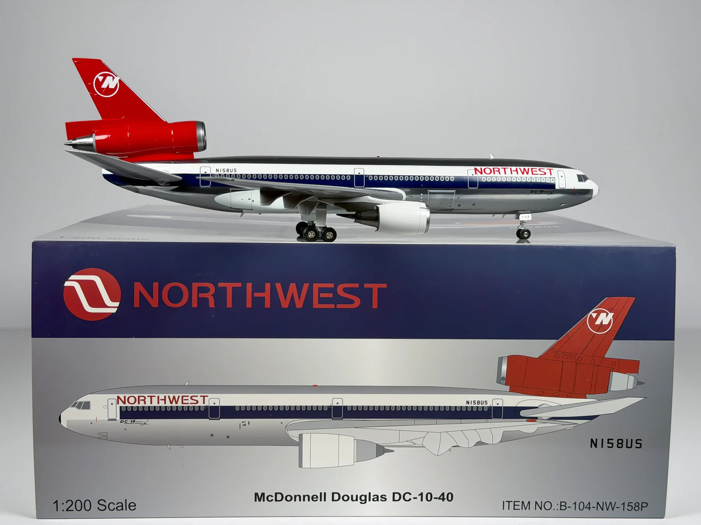 WB MODELS DC-10-40 NORTHWEST AIRLINES (POLISHED) REG: N158US