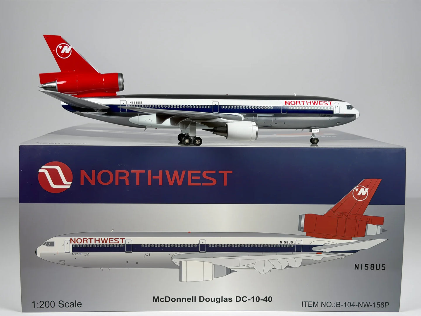 WB MODELS DC-10-40 NORTHWEST AIRLINES (POLISHED) REG: N158US