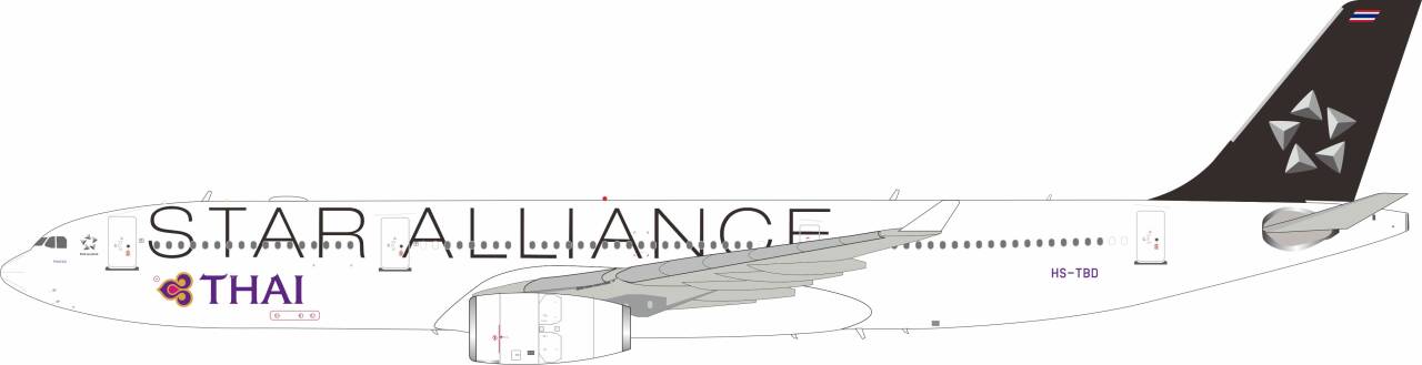 WB MODELS A330-343 THAI AIRWAYS "STAR ALLIANCE" REG: HS-TBD