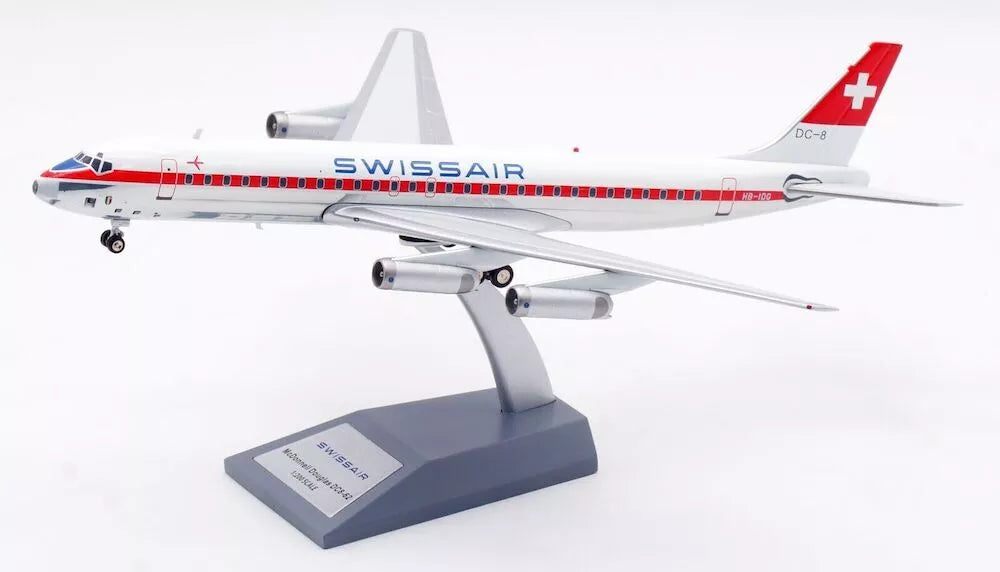 WB MODELS DC-8-62 SWISSAIR REG: HB-IDG WITH STAND
