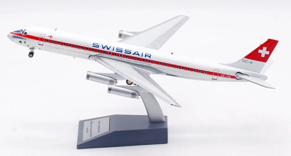 WB MODELS DC-8-62 SWISSAIR REG: HB-IDG WITH STAND
