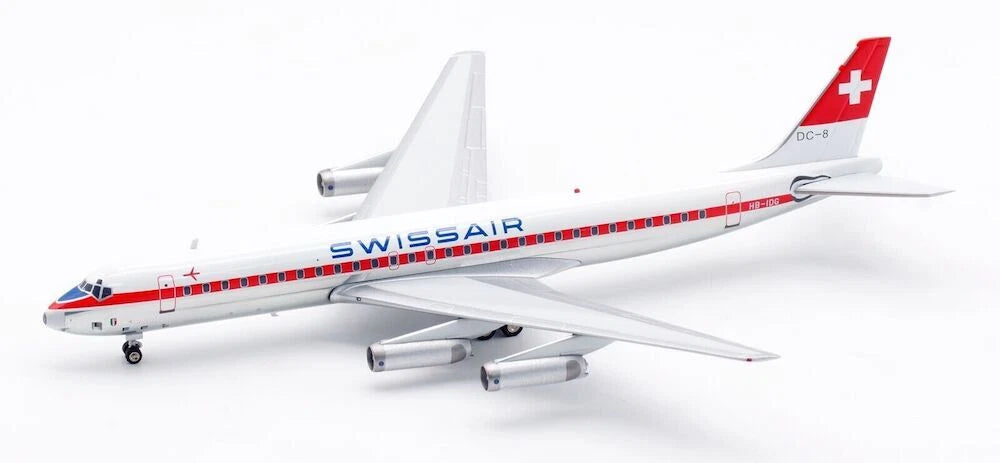 WB MODELS DC-8-62 SWISSAIR REG: HB-IDG WITH STAND
