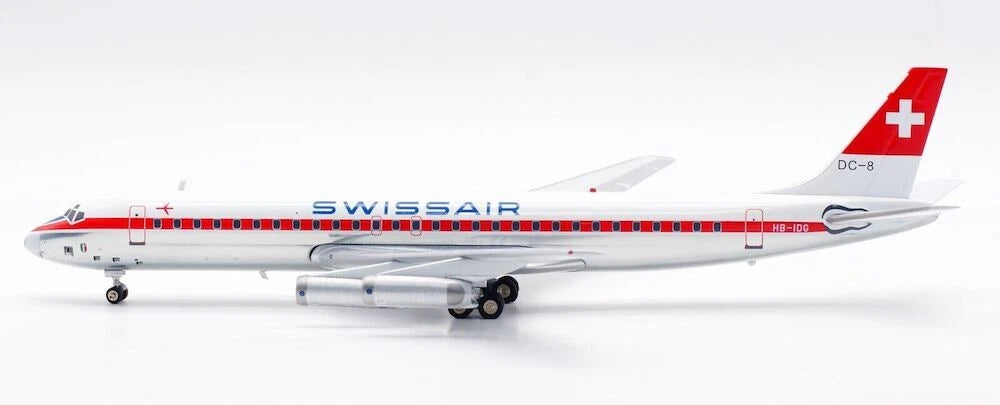 WB MODELS DC-8-62 SWISSAIR REG: HB-IDG WITH STAND
