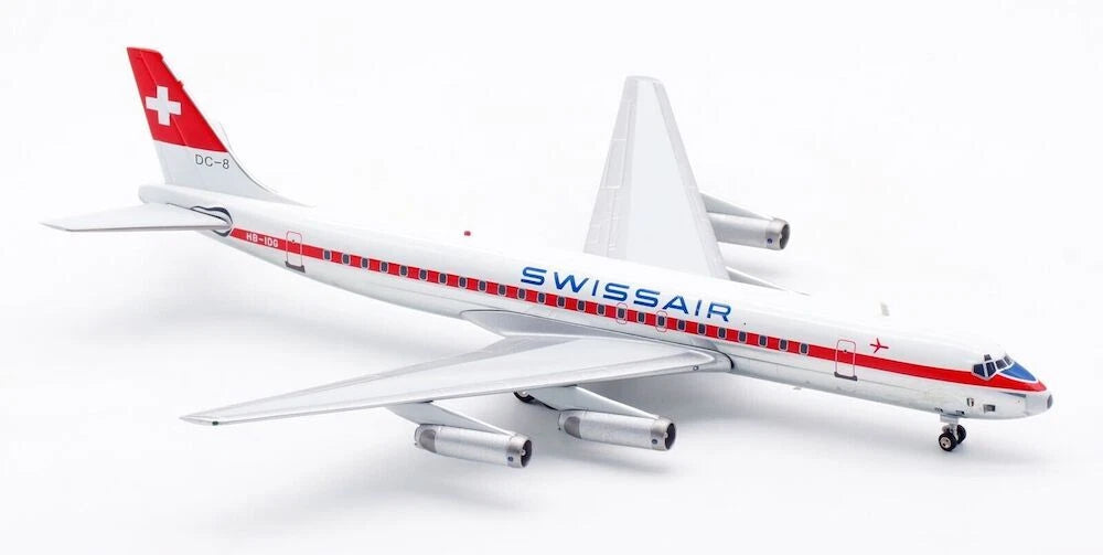 WB MODELS DC-8-62 SWISSAIR REG: HB-IDG WITH STAND