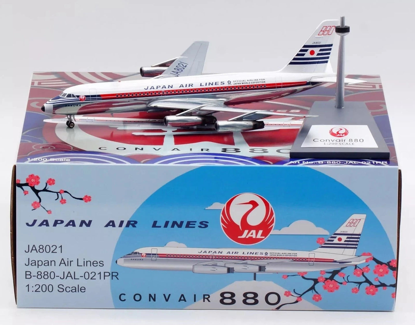 WB MODELS CONVAIR 880M (22M-22) JAPANESE AIRLINES (JAL) (POLISHED) REG: JA8021