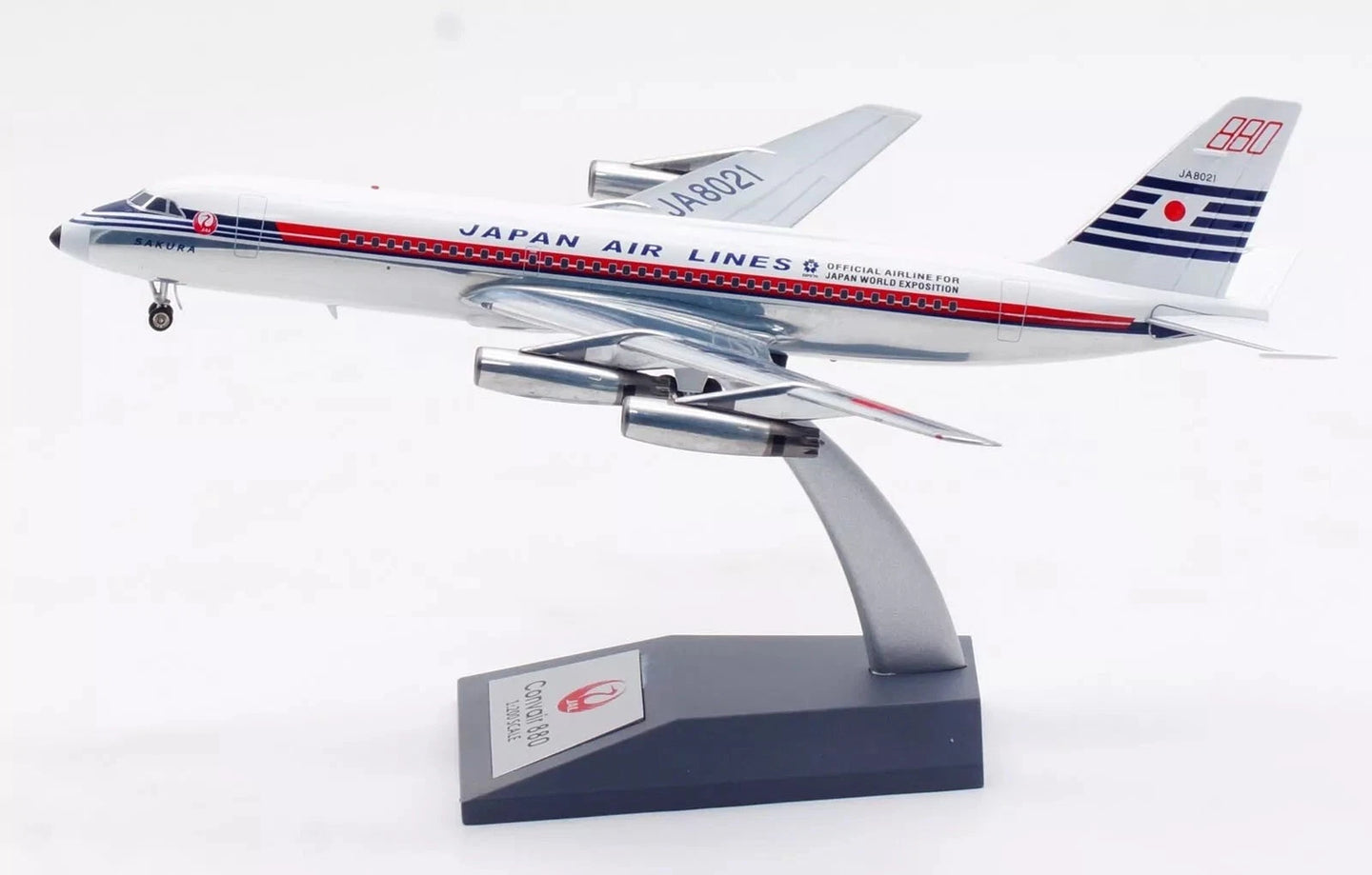 WB MODELS CONVAIR 880M (22M-22) JAPANESE AIRLINES (JAL) (POLISHED) REG: JA8021