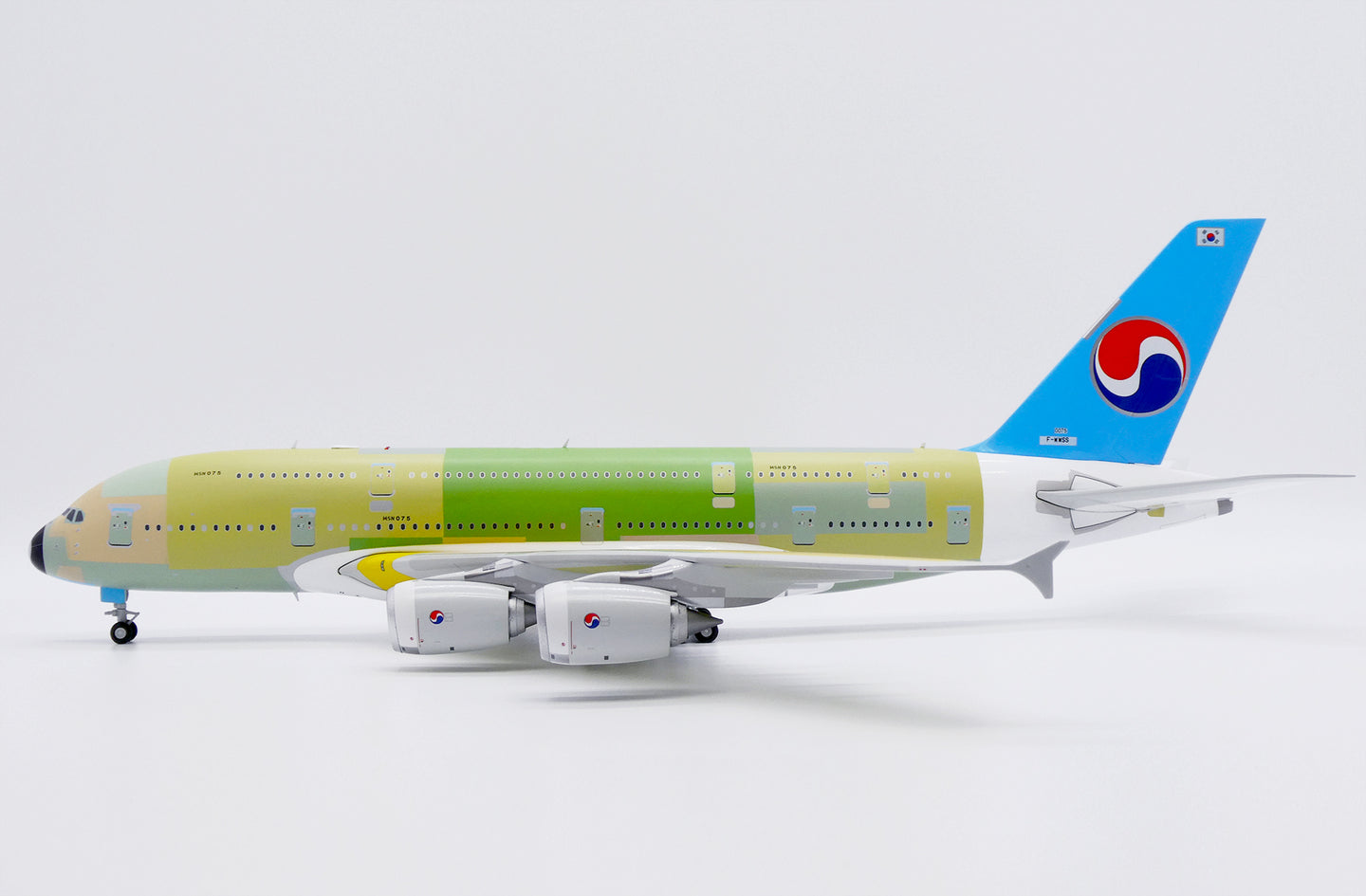 JC WINGS A380 KOREAN AIR "BARE METAL" REG: F-WWSS