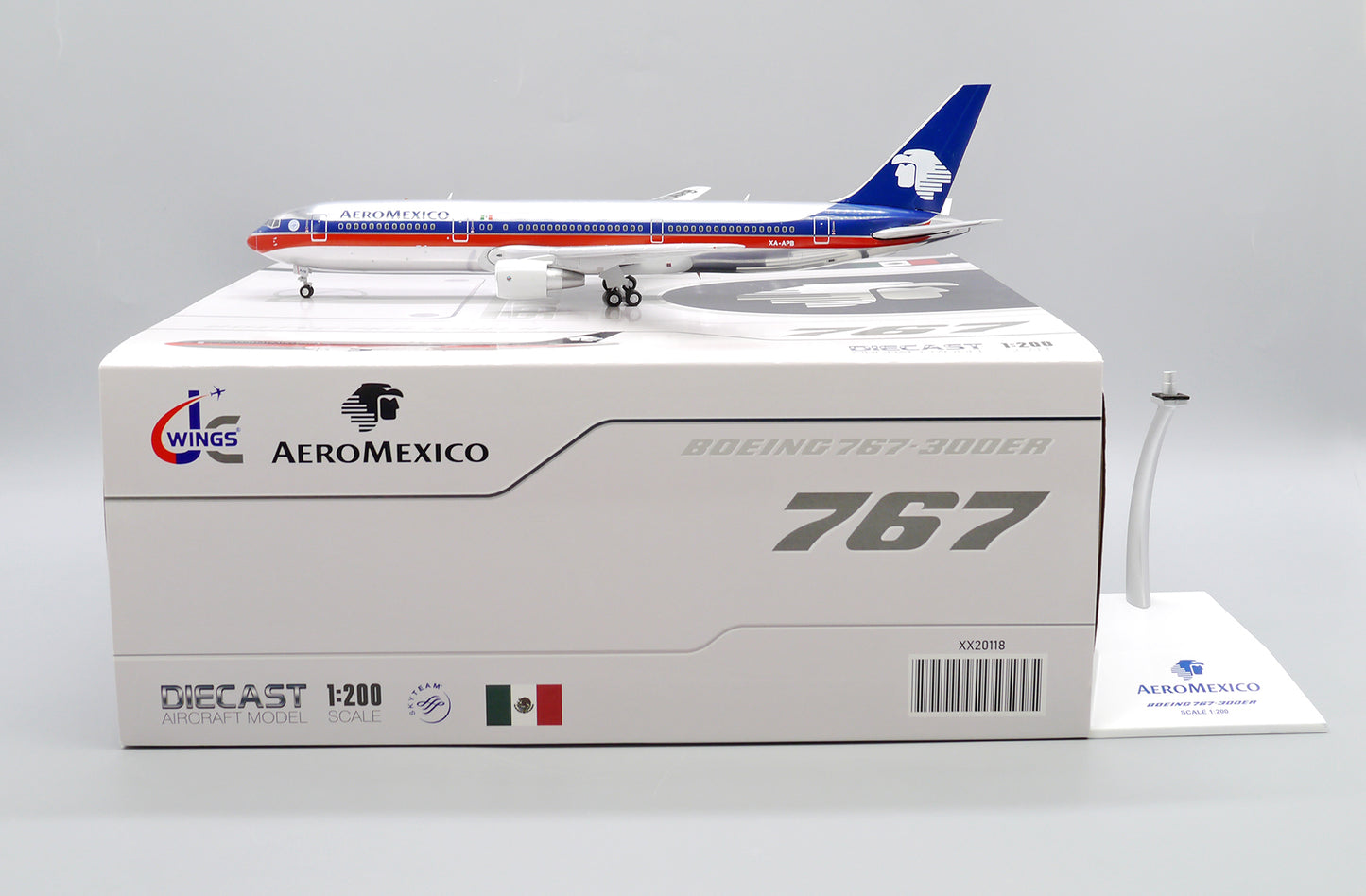 JC WINGS B767-300ER AEROMEXICO "OLD COLOURS" (POLISHED) REG: XA-APB