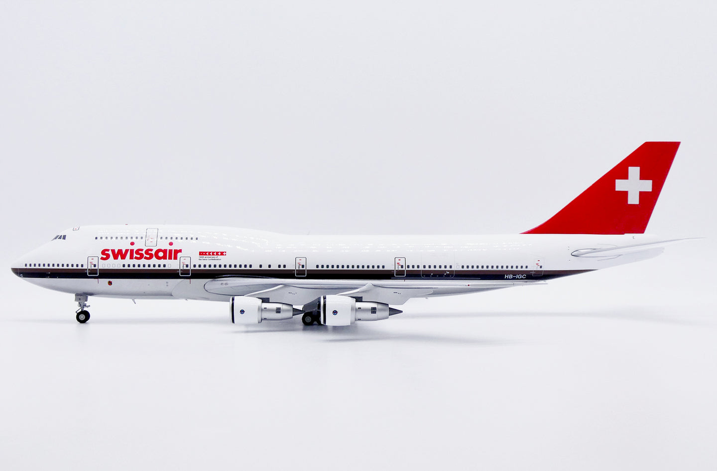 JC WINGS B747-300M SWISSAIR "700TH ANNIVERSARY OF THE SWISS CONFEDERATION "(POLISHED) REG: HB-IGC